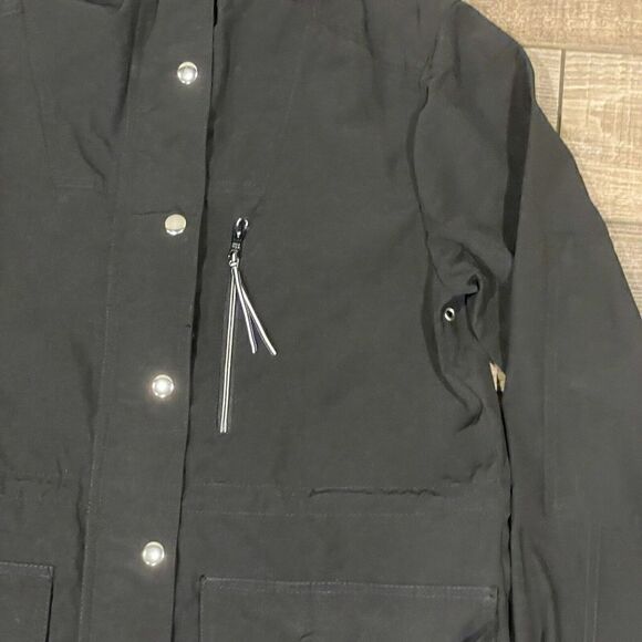 J. Crew Black Perfect Lightweight Rain Utility Jacket Hooded Womens Size XXS - Picture 14 of 16
